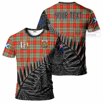 Chattan Crest Tartan T-Shirt with New Zealand Silver Fern Half Style