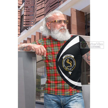 Chattan Tartan Cotton T-shirt with Family Crest Circle Style