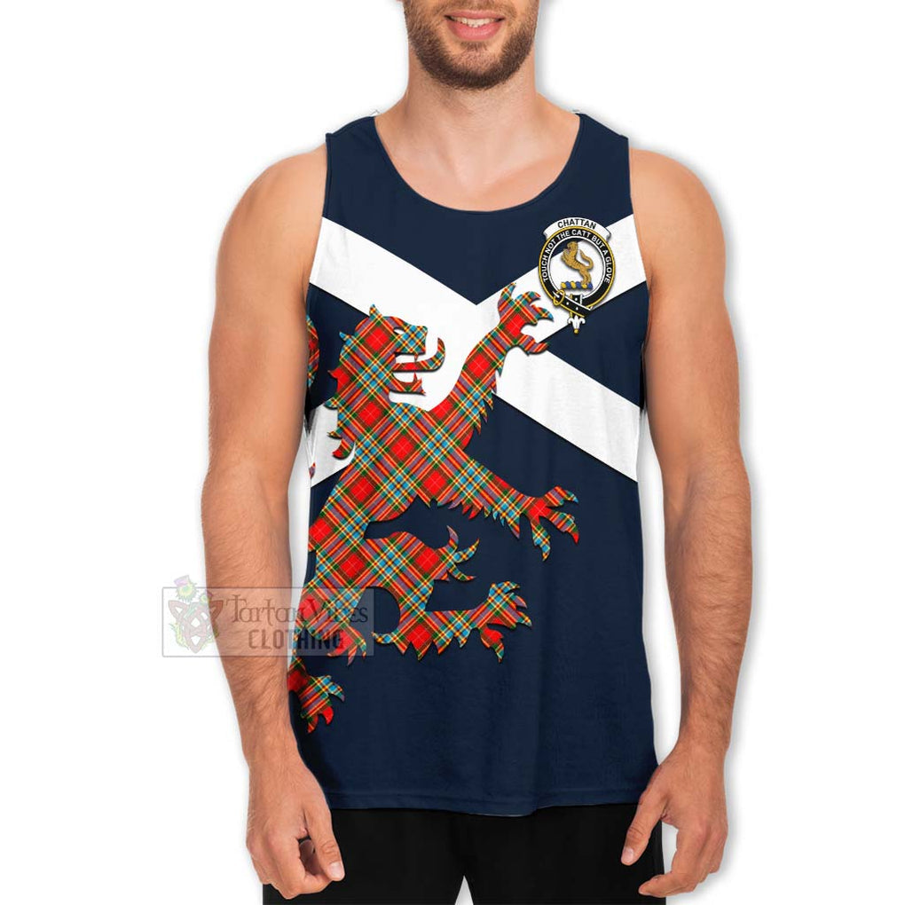 Tartan Vibes Clothing Chattan Tartan Lion Rampant Men's Tank Top – Proudly Display Your Heritage with Alba Gu Brath and Clan Name