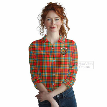 Chattan Tartan Women's Casual Shirt with Family Crest DNA In Me Style