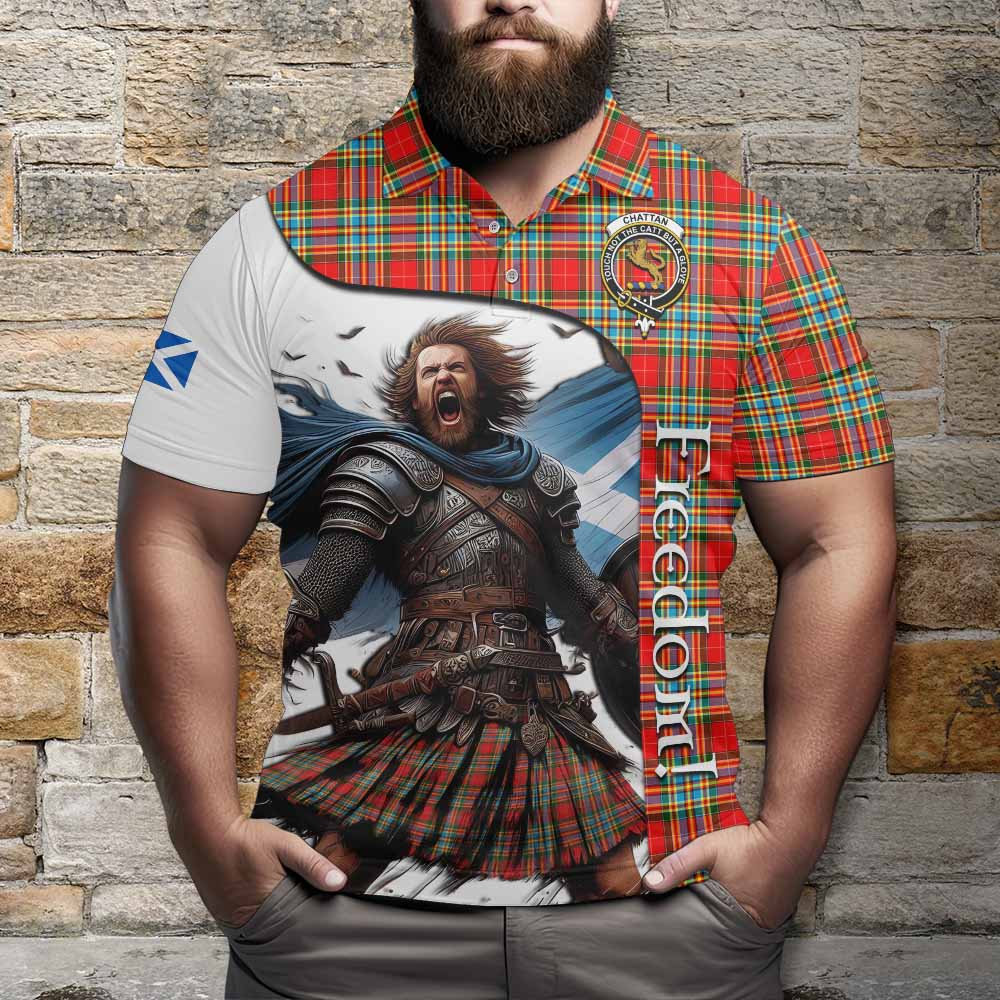 Tartan Vibes Clothing Chattan Crest Tartan Polo Shirt Inspired by the Freedom of Scottish Warrior