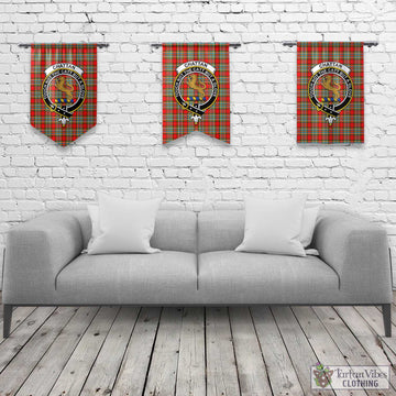 Chattan Tartan Gonfalon, Tartan Banner with Family Crest