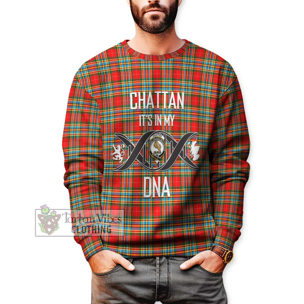 Chattan Tartan Sweatshirt with Family Crest DNA In Me Style Unisex - Tartanvibesclothing Shop