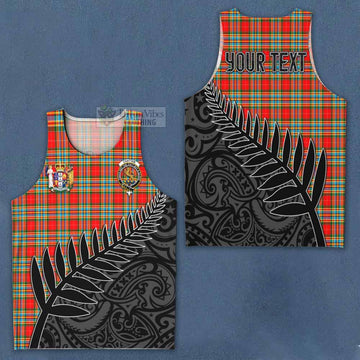 Chattan Crest Tartan Men's Tank Top with New Zealand Silver Fern Half Style