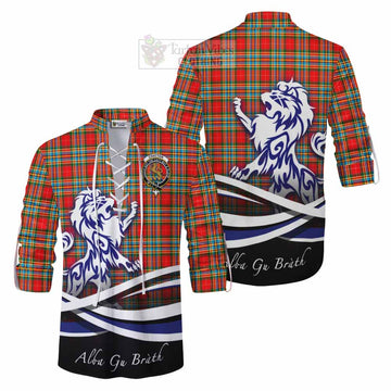 Chattan Tartan Ghillie Kilt Shirt with Alba Gu Brath Regal Lion Emblem