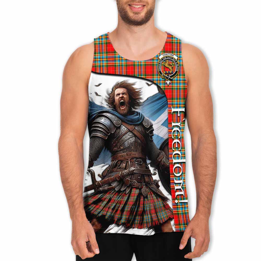 Tartan Vibes Clothing Chattan Crest Tartan Men's Tank Top Inspired by the Freedom of Scottish Warrior