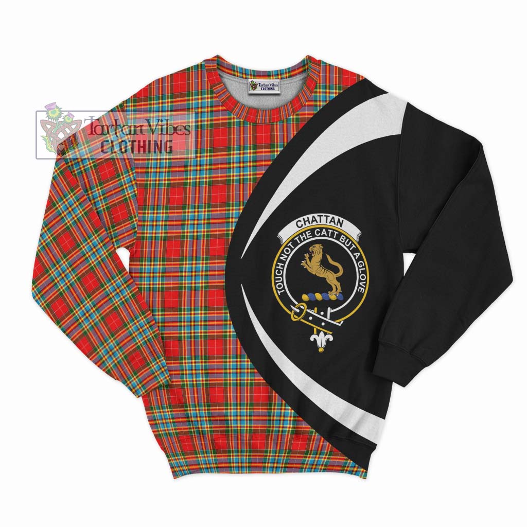 Chattan Tartan Sweatshirt with Family Crest Circle Style Unisex - Tartan Vibes Clothing