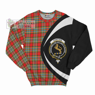 Chattan Tartan Sweatshirt with Family Crest Circle Style