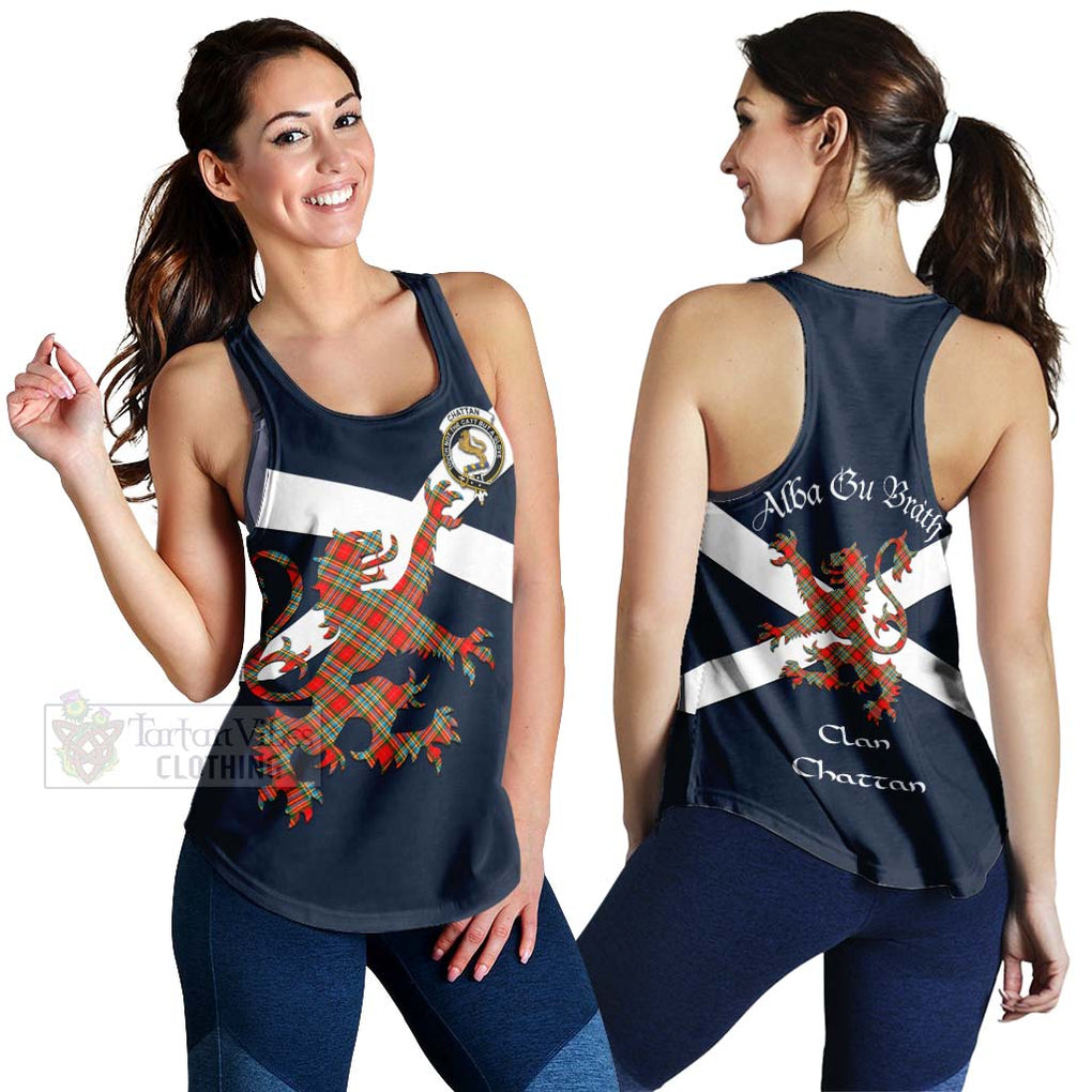 Tartan Vibes Clothing Chattan Tartan Lion Rampant Women's Racerback Tanks – Proudly Display Your Heritage with Alba Gu Brath and Clan Name