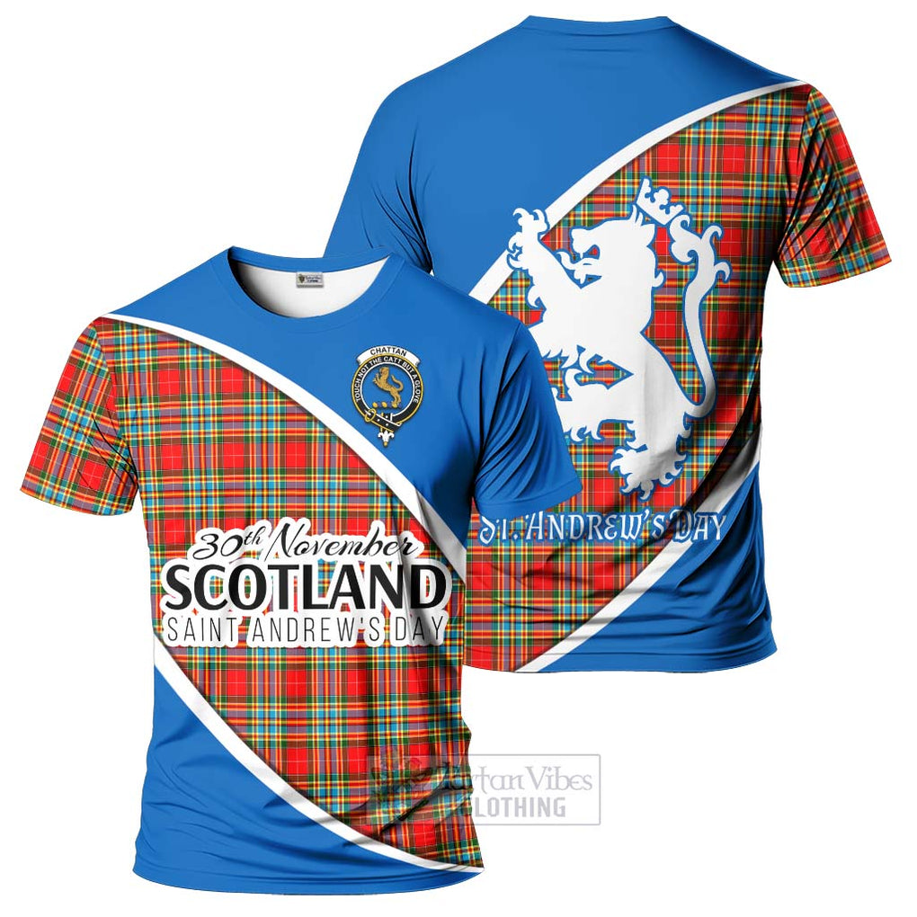 Tartan Vibes Clothing Chattan Family Crest Tartan T-Shirt Celebrate Saint Andrew's Day in Style