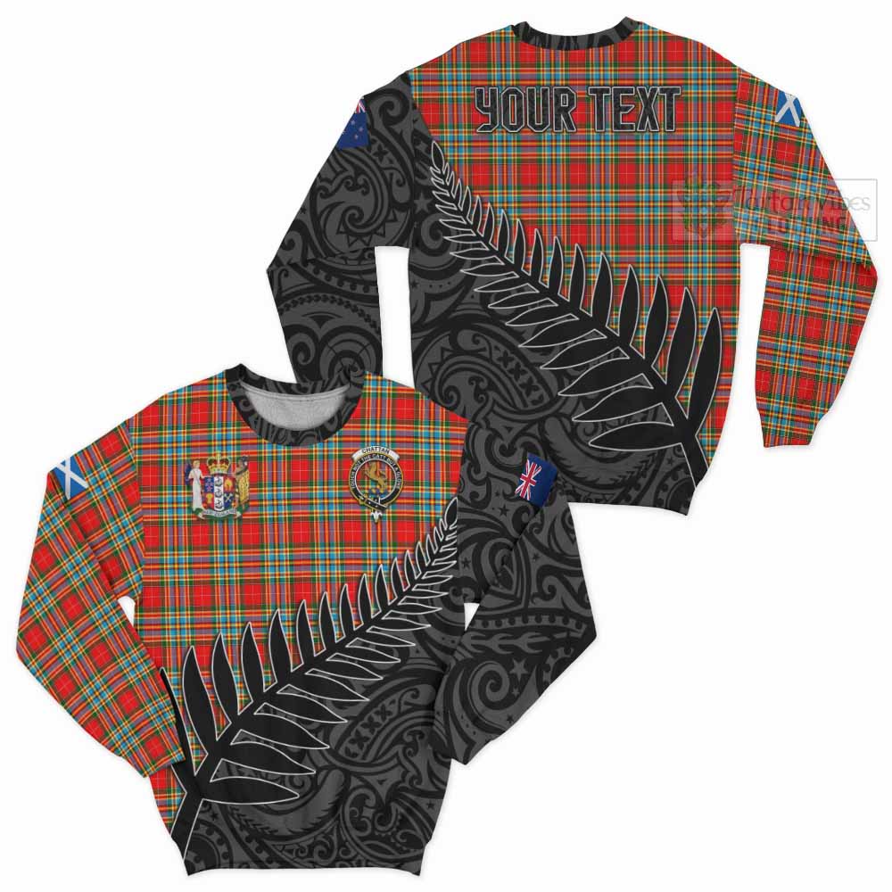 Tartan Vibes Clothing Chattan Crest Tartan Sweatshirt with New Zealand Silver Fern Half Style