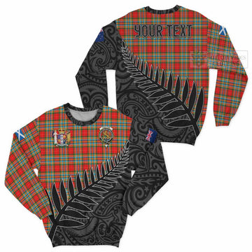 Chattan Crest Tartan Sweatshirt with New Zealand Silver Fern Half Style