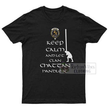 Chattan Clan Men's T-Shirt: Keep Calm and Let the Clan Handle It  Caber Toss Highland Games Style