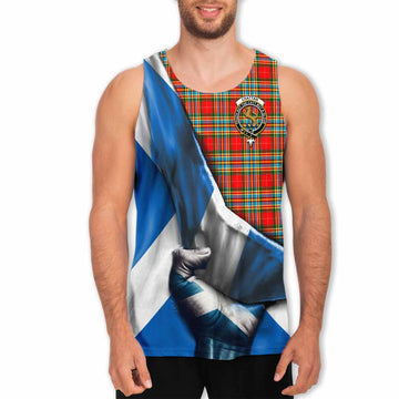 Chattan Tartan Men's Tank Top with Family Crest Scotland Patriotic Style