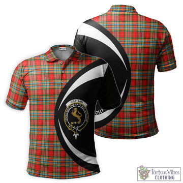 Chattan Tartan Men's Polo Shirt with Family Crest Circle Style