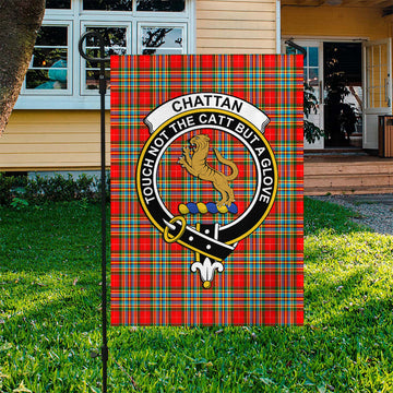 Chattan Tartan Flag with Family Crest