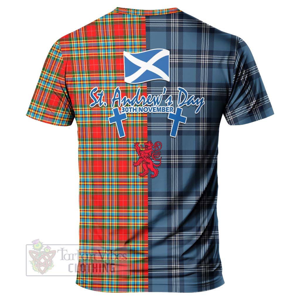 Tartan Vibes Clothing Chattan Tartan T-Shirt Happy St. Andrew's Day Half Tartan Style