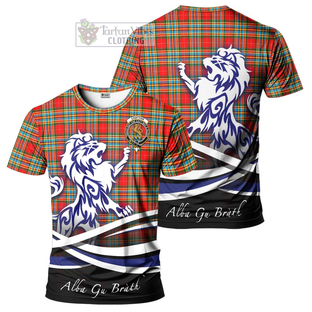 Tartan Vibes Clothing Chattan Tartan Cotton T-shirt with Alba Gu Brath Regal Lion Emblem