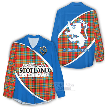 Chattan Family Crest Tartan Women's Casual Shirt Celebrate Saint Andrew's Day in Style