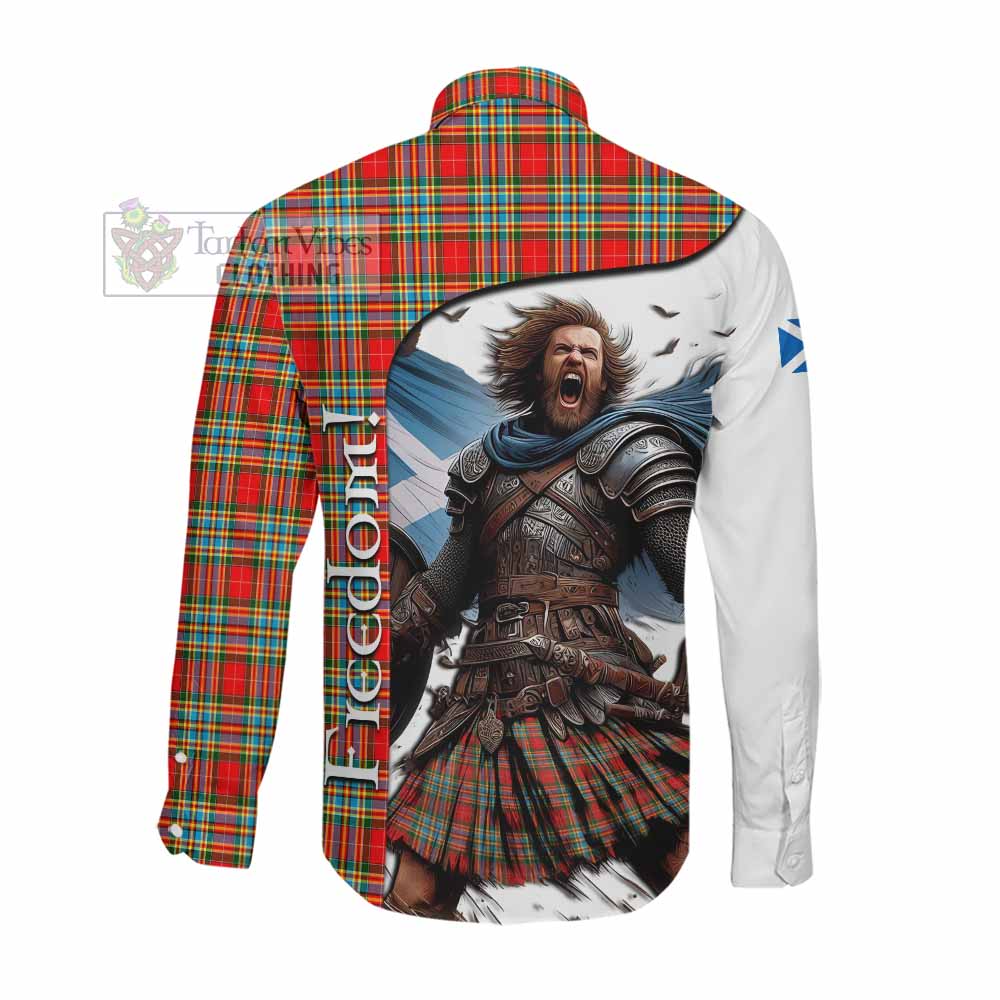 Tartan Vibes Clothing Chattan Crest Tartan Long Sleeve Button Shirt Inspired by the Freedom of Scottish Warrior