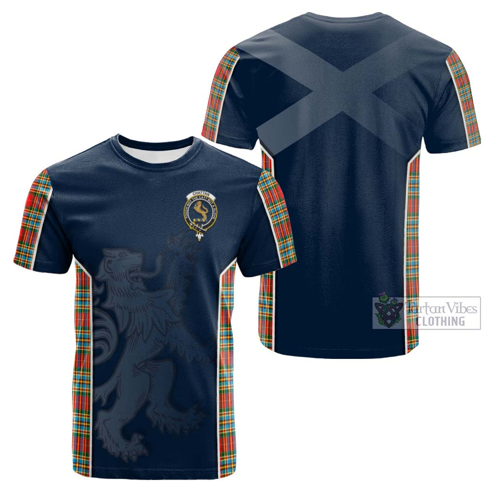 Tartan Vibes Clothing Chattan Tartan Cotton T-shirt with Family Crest and Lion Rampant Vibes Sport Style