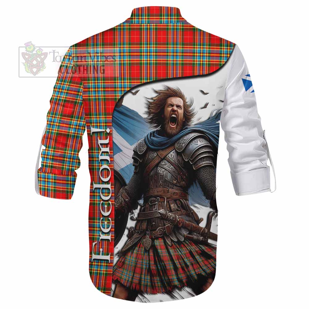 Tartan Vibes Clothing Chattan Crest Tartan Ghillie Kilt Shirt Inspired by the Freedom of Scottish Warrior