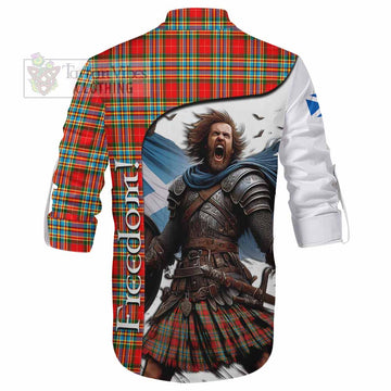 Chattan Crest Tartan Ghillie Kilt Shirt Inspired by the Freedom of Scottish Warrior