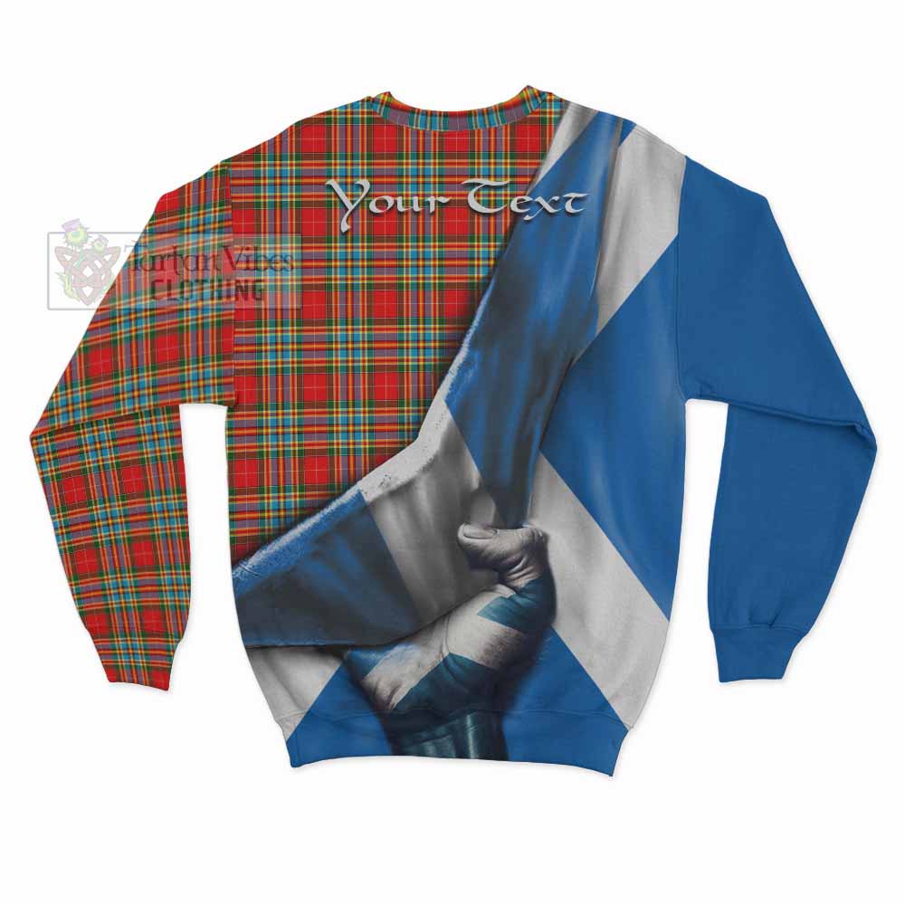 Tartan Vibes Clothing Chattan Tartan Sweatshirt with Family Crest Scotland Patriotic Style