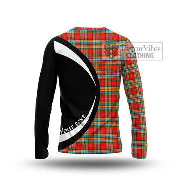 Chattan Tartan Long Sleeve T-Shirt with Family Crest Circle Style