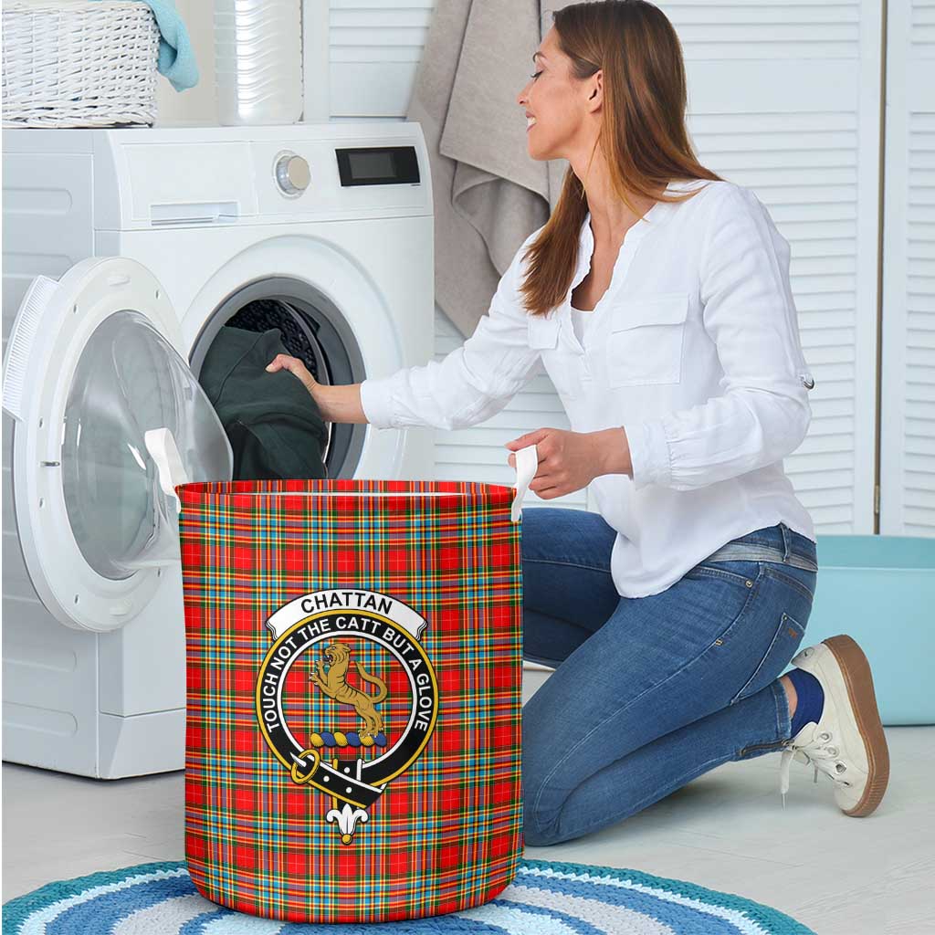 Tartan Vibes Clothing Chattan Tartan Laundry Basket with Family Crest