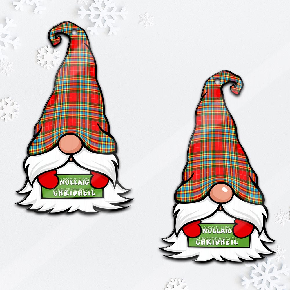 Chattan Gnome Christmas Ornament with His Tartan Christmas Hat Mica Ornament - Tartanvibesclothing
