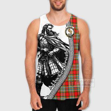 Chattan Tartan Clan Crest Men's Tank Top with Highlander Warrior Celtic Style