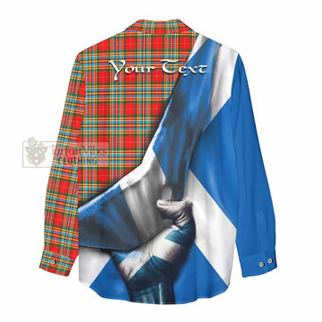 Chattan Tartan Women's Casual Shirt with Family Crest Scotland Patriotic Style