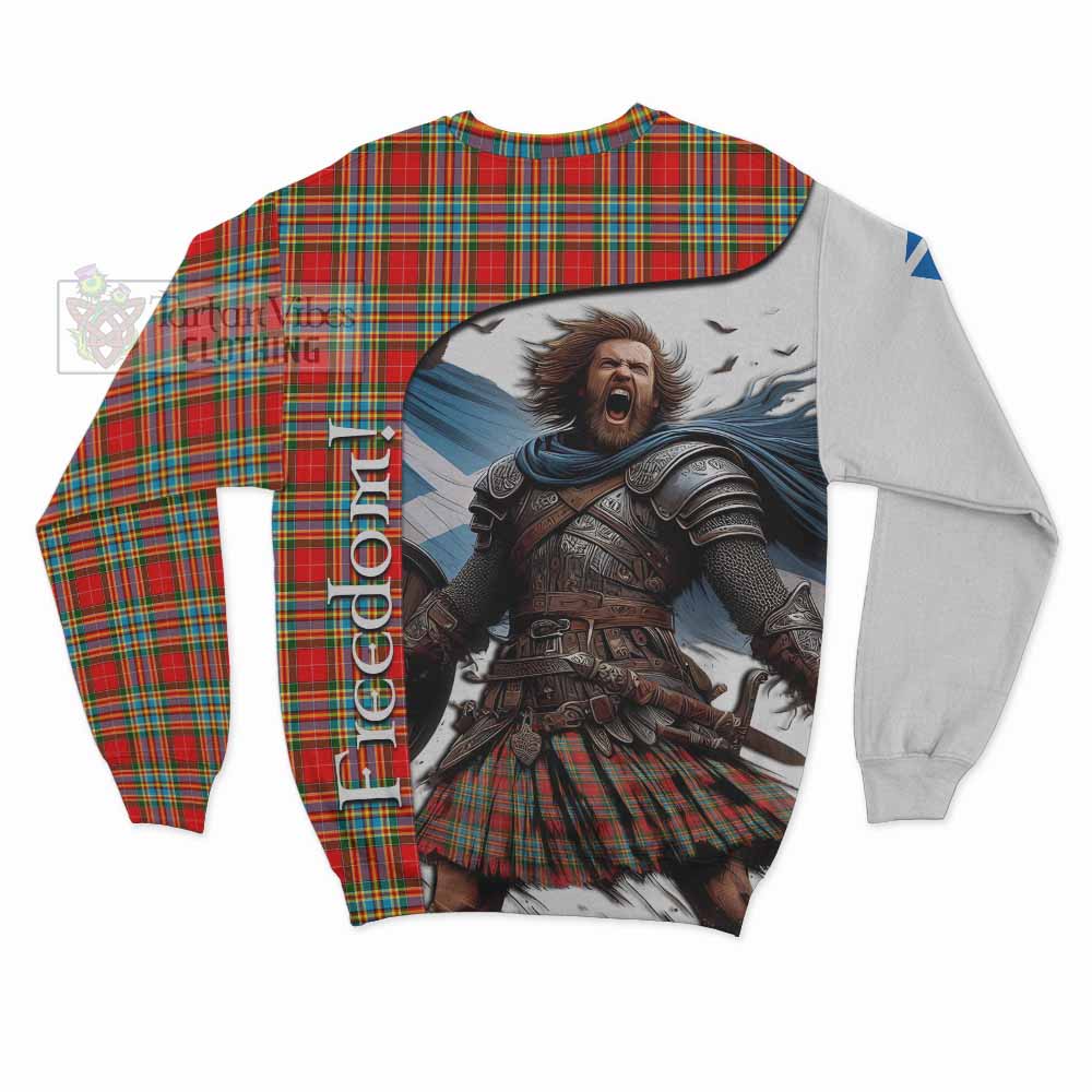 Tartan Vibes Clothing Chattan Crest Tartan Sweatshirt Inspired by the Freedom of Scottish Warrior