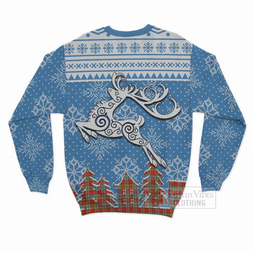 Chattan Clan Christmas Sweatshirt Celtic Reindeer Style