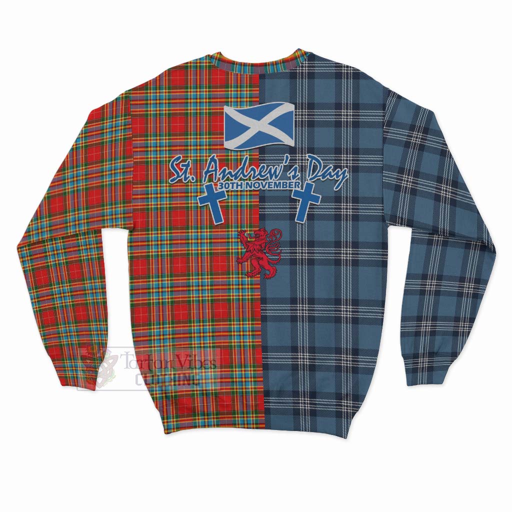 Tartan Vibes Clothing Chattan Tartan Sweatshirt Happy St. Andrew's Day Half Tartan Style