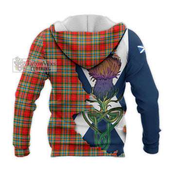 Chattan Tartan Family Crest Knitted Hoodie Scottish Thistle Celtic Inspired - Tartan Vibes Clothing