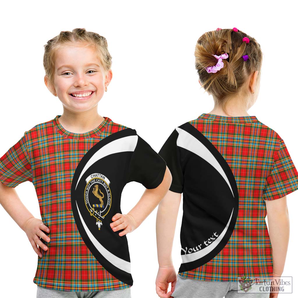 Chattan Tartan Kid T-Shirt with Family Crest Circle Style - Tartan Vibes Clothing