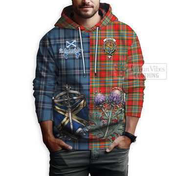 Chattan Tartan Hoodie Happy St. Andrew's Day Half Tartan Style