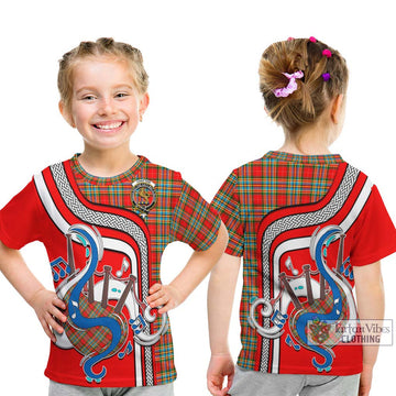 Chattan Tartan Kid T-Shirt with Epic Bagpipe Style