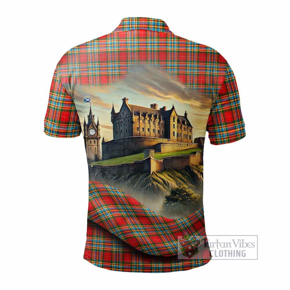 Chattan Tartan Family Crest Polo Shirt with Scottish Ancient Castle Style - Tartan Vibes Clothing