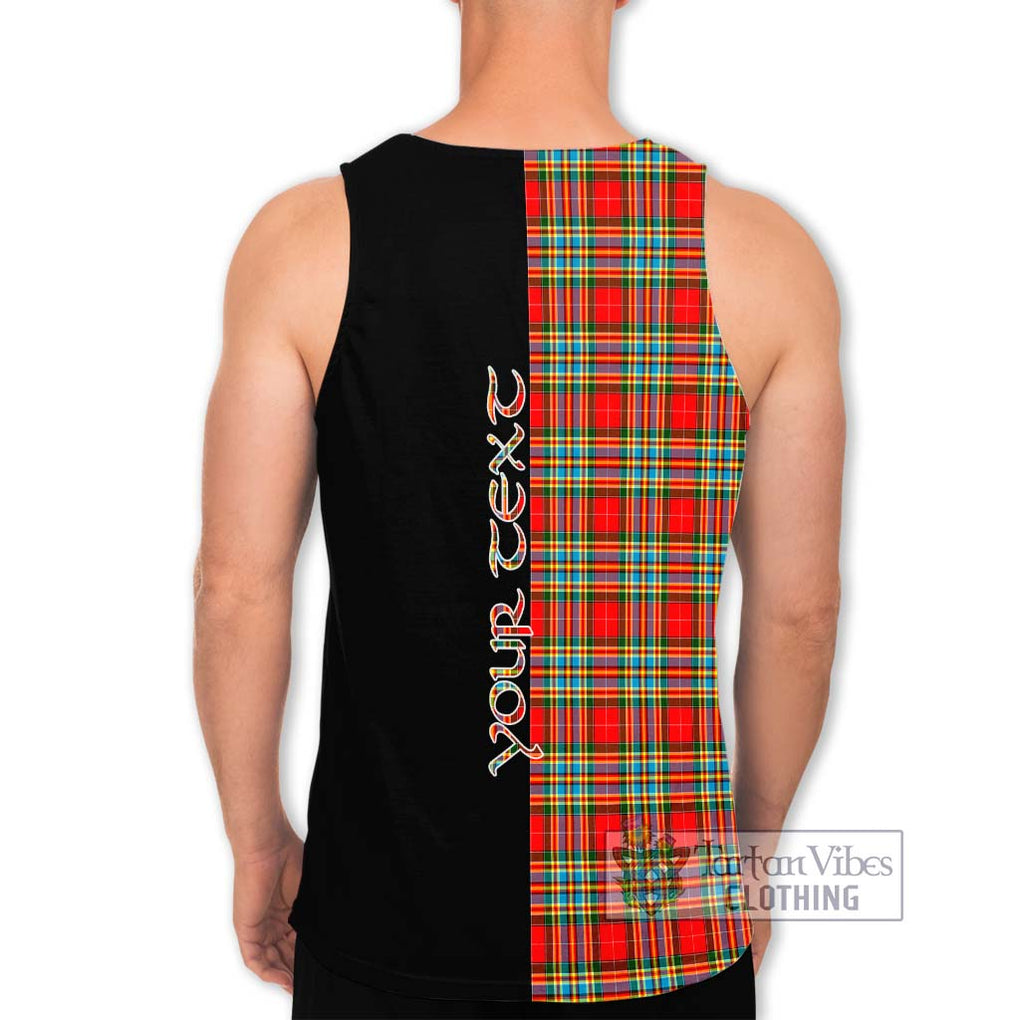 Chattan Tartan Men's Tank Top with Family Crest and Half Of Me Style - Tartanvibesclothing Shop