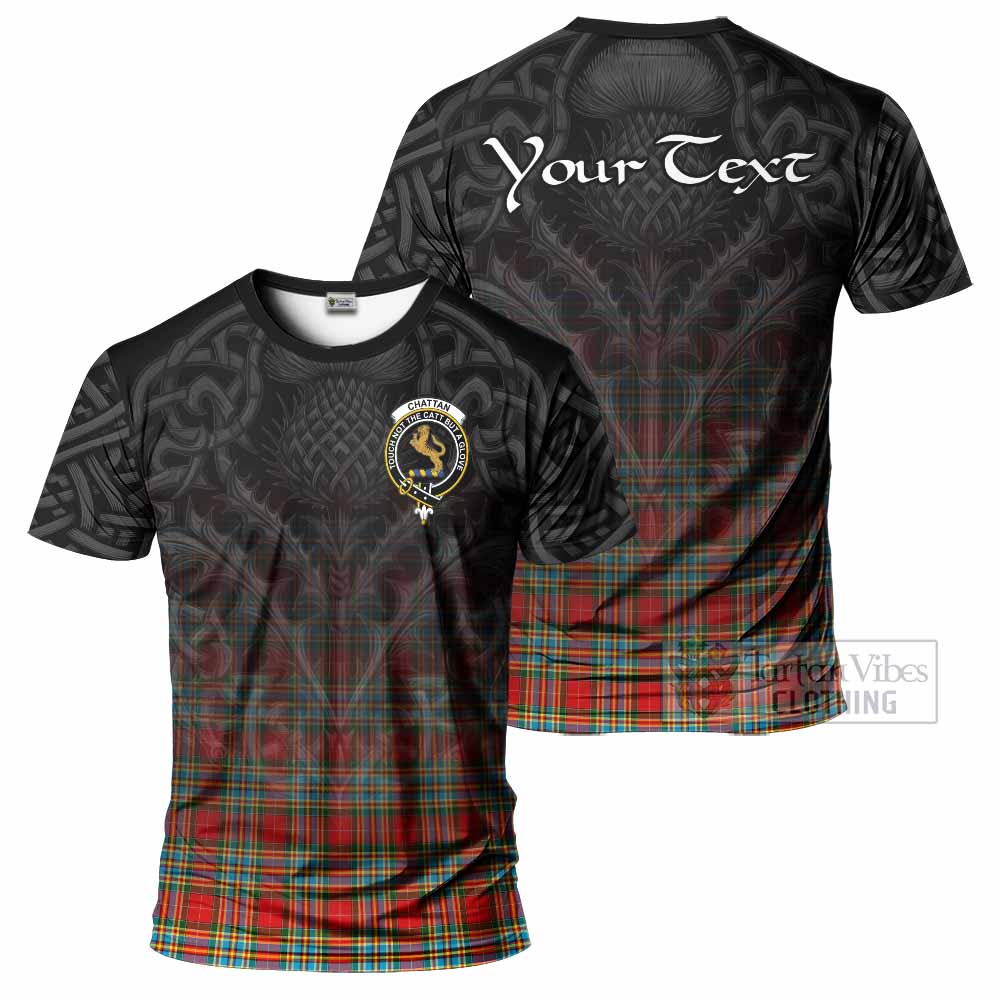 Tartan Vibes Clothing Chattan Tartan T-Shirt with Family Crest Celtic Thistle Vibes