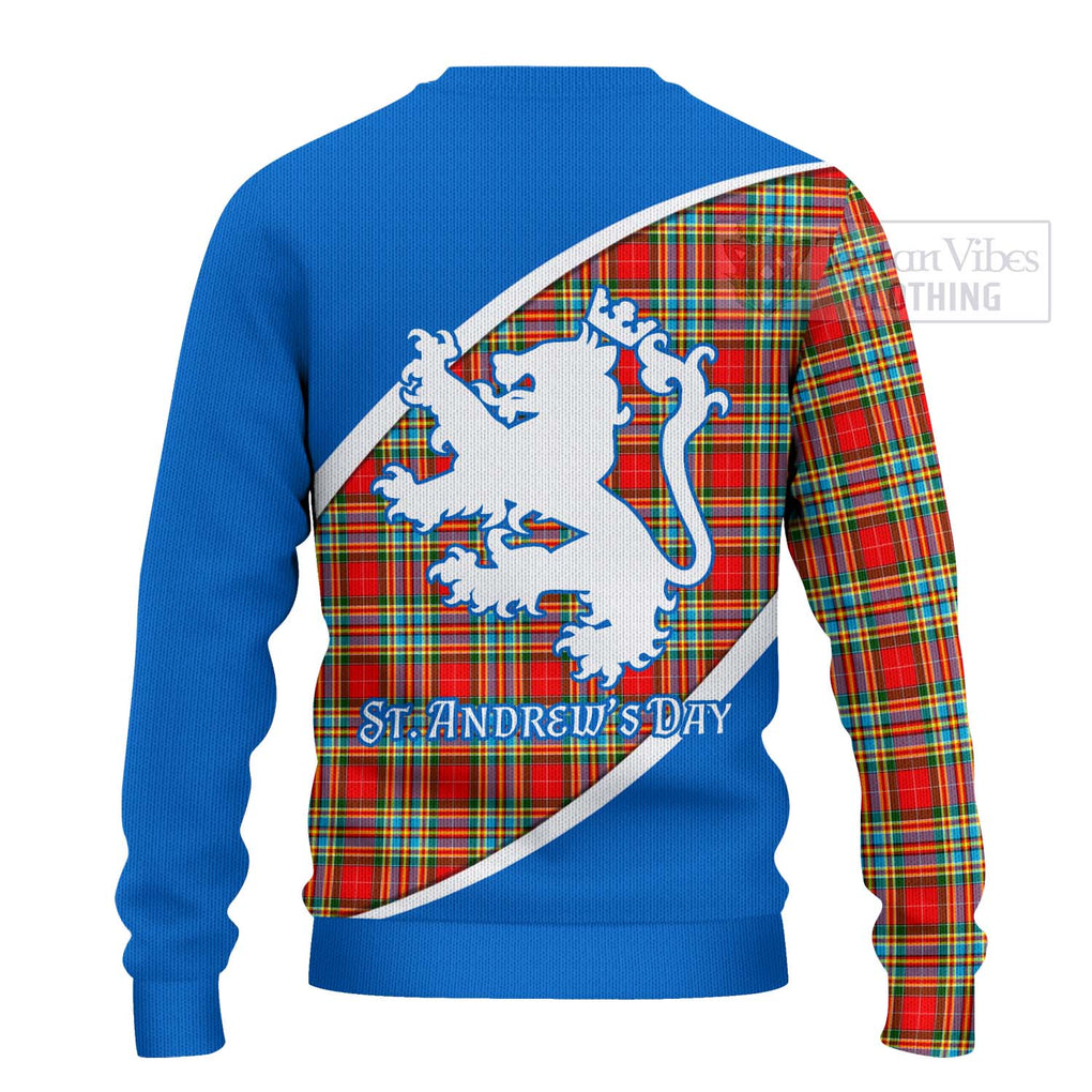 Tartan Vibes Clothing Chattan Family Crest Tartan Knitted Sweater Celebrate Saint Andrew's Day in Style