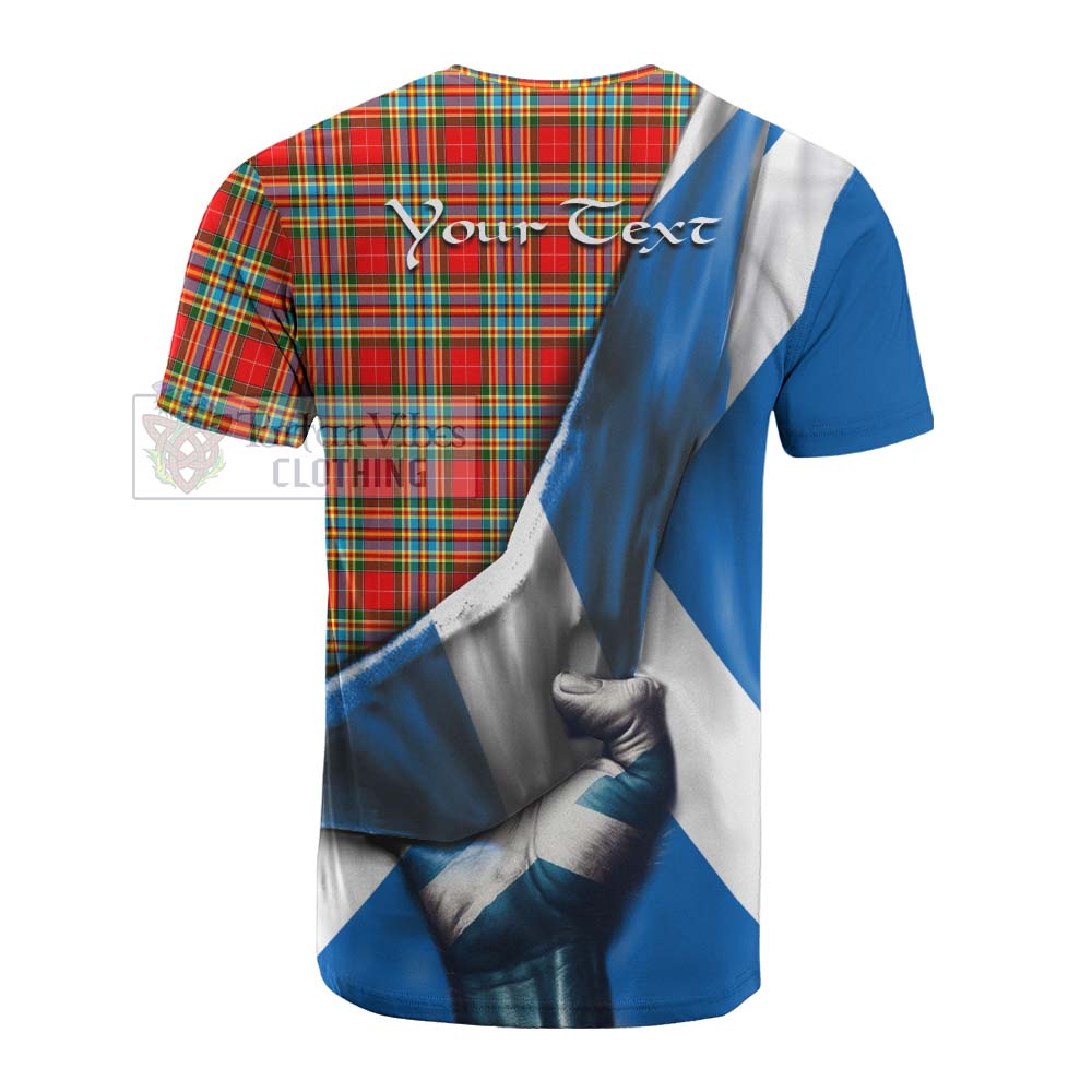 Tartan Vibes Clothing Chattan Tartan Cotton T-shirt with Family Crest Scotland Patriotic Style