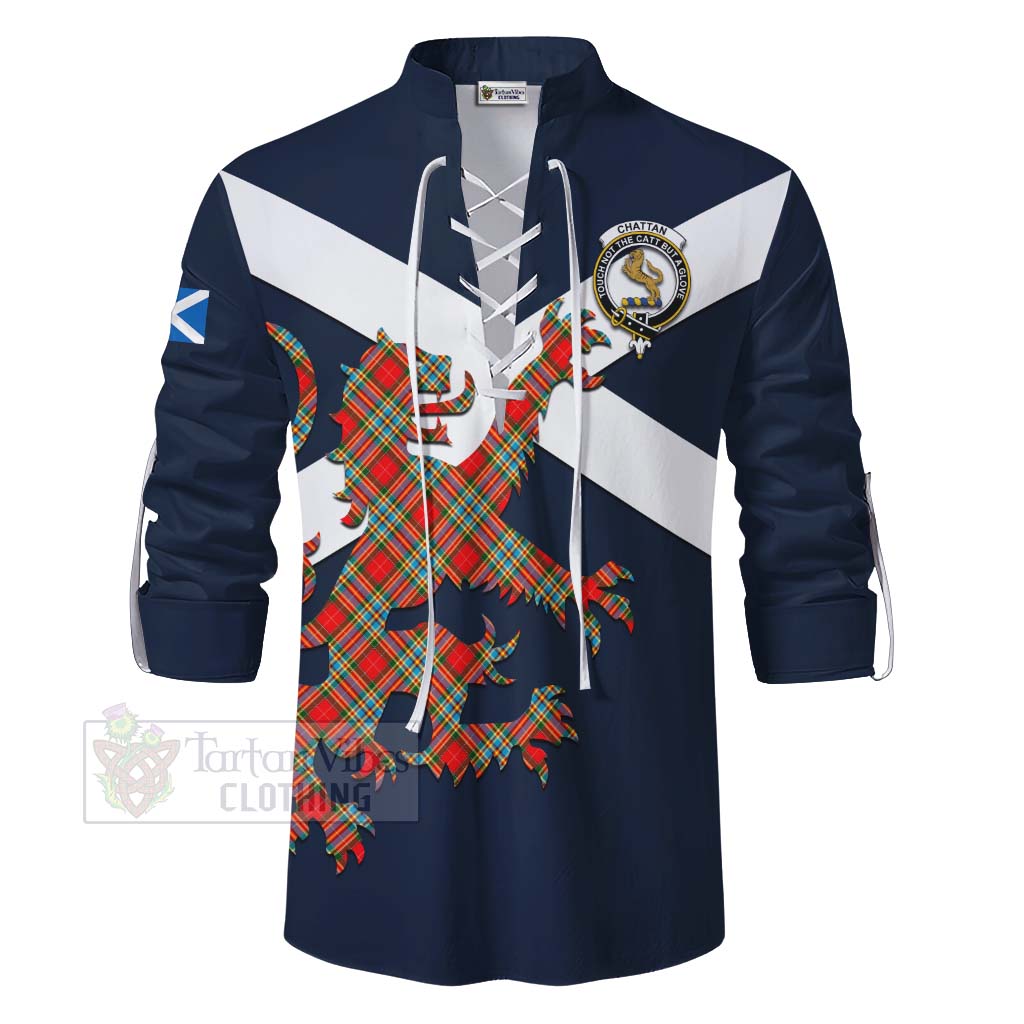 Tartan Vibes Clothing Chattan Tartan Lion Rampant Ghillie Kilt Shirt Proudly Display Your Heritage with Alba Gu Brath and Clan Name