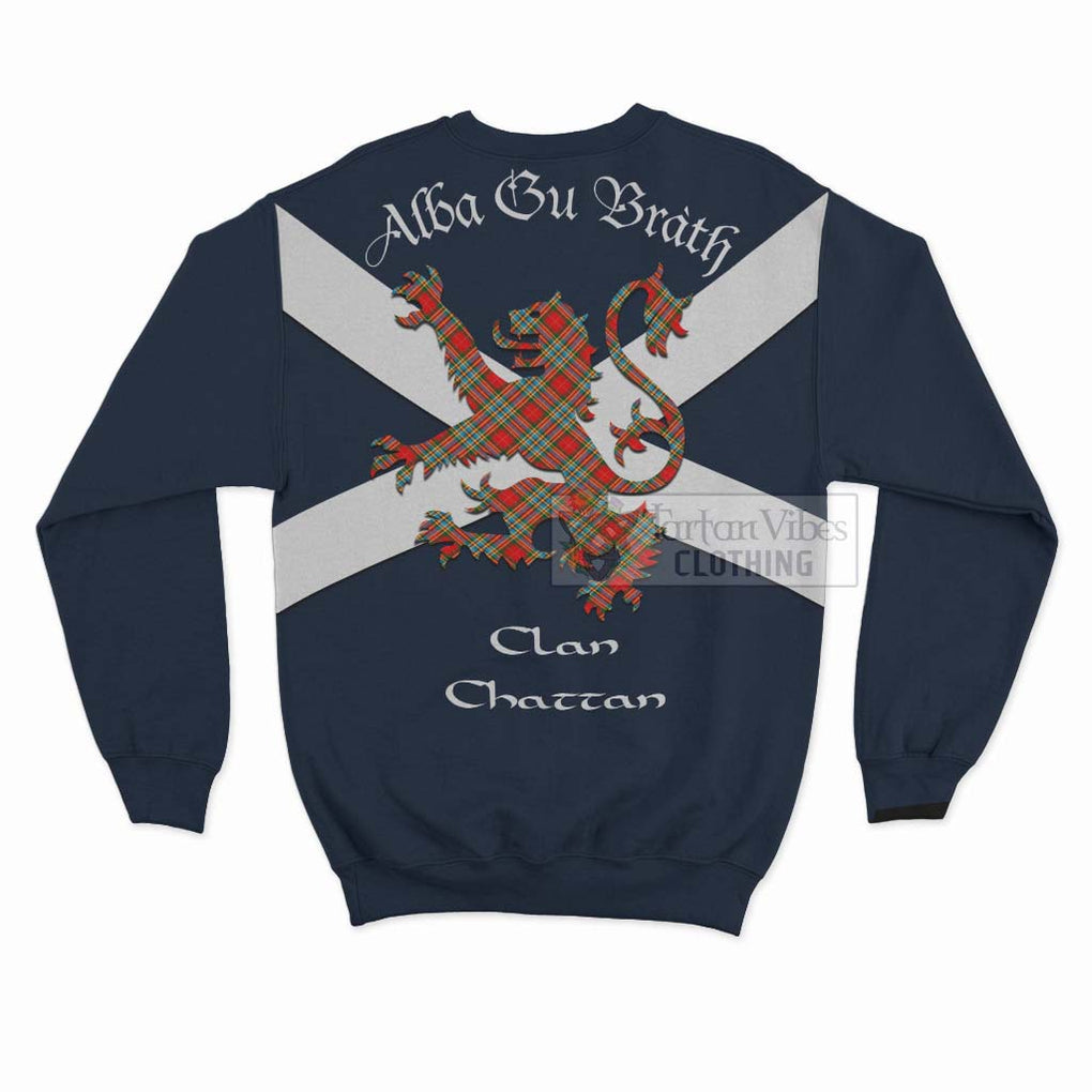 Tartan Vibes Clothing Chattan Tartan Lion Rampant Sweatshirt – Proudly Display Your Heritage with Alba Gu Brath and Clan Name