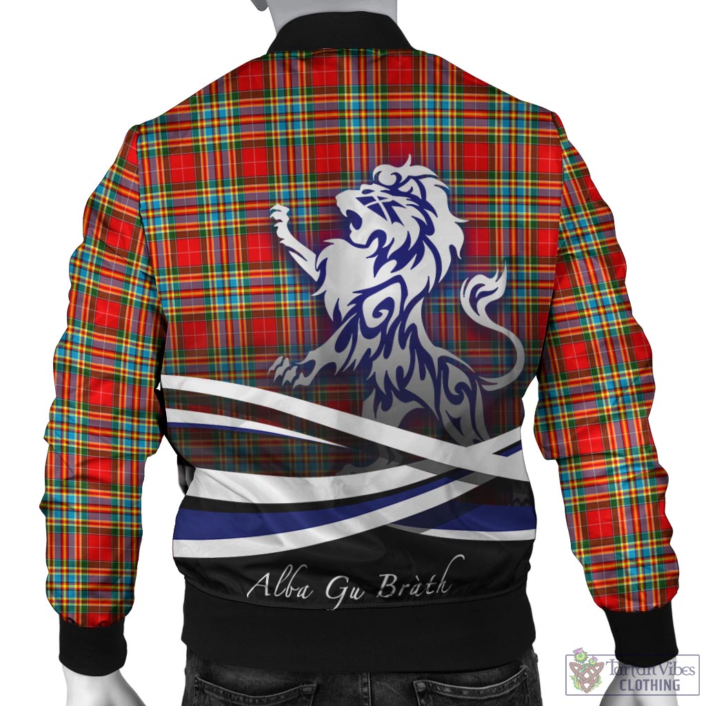 Tartan Vibes Clothing Chattan Tartan Bomber Jacket with Alba Gu Brath Regal Lion Emblem