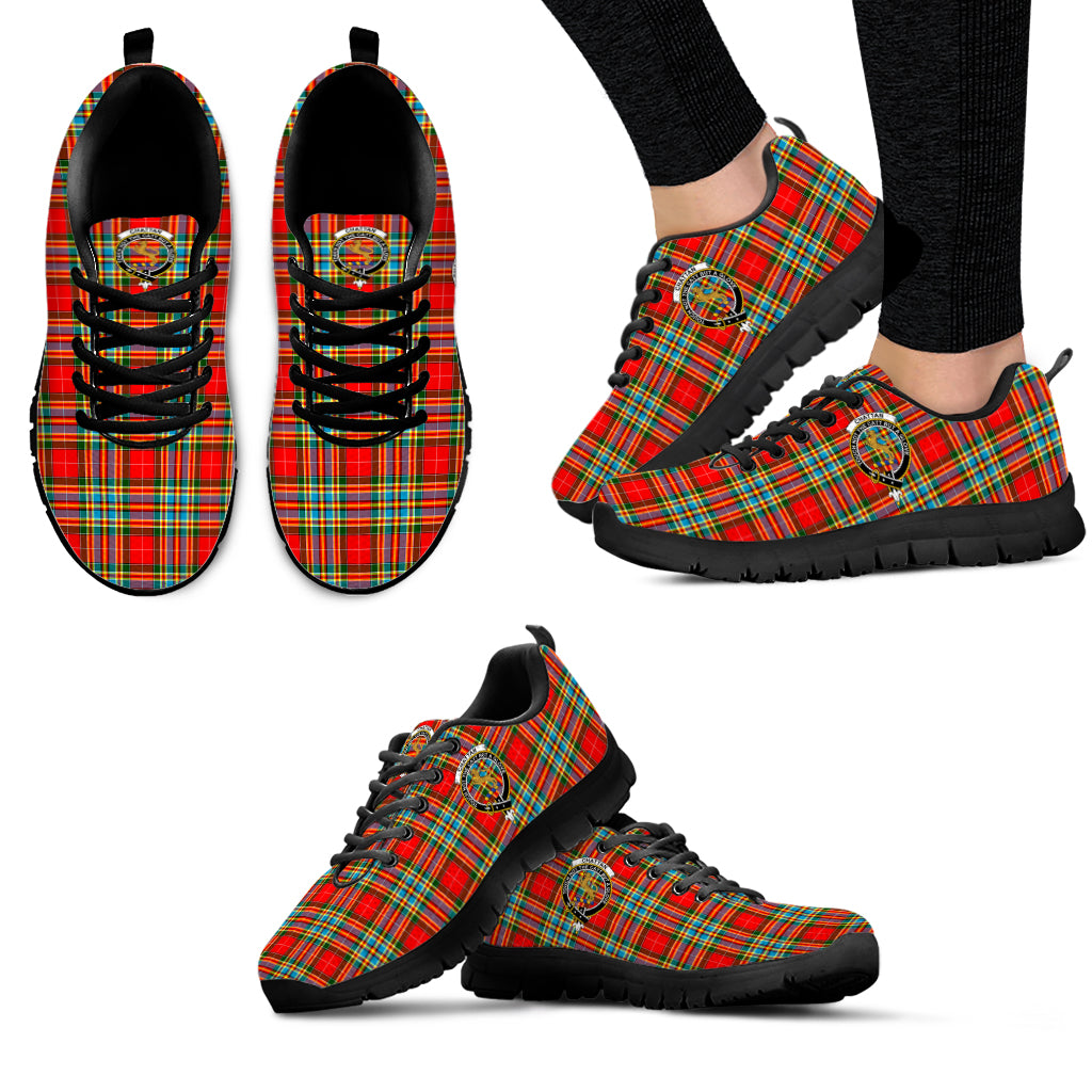 Chattan Tartan Sneakers with Family Crest - Tartan Vibes Clothing