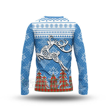 Chattan Clan Christmas Long Sleeve T-Shirt Celtic Reindeer Style